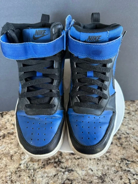 Nike Black and Royal Blue High-Top Sneakers - Youth - Picture 2 of 6